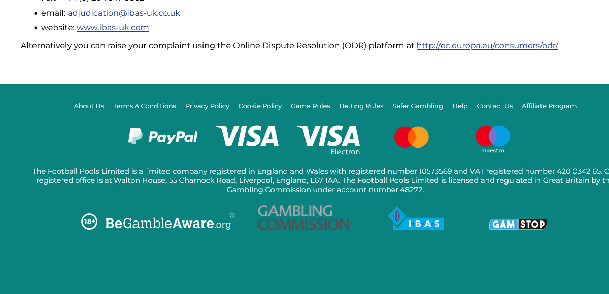 screenshot of The Pools withdrawal page