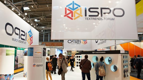 Überblick über die Halle der ISPO Textrends. 