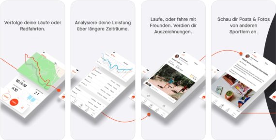 Screenshots aus der Strava Lauf App