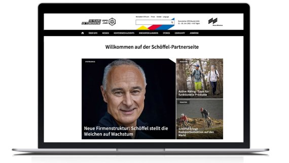 Die Schöffel Partnerseite auf ISPO.com