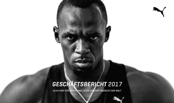 Puma präsentiert mit Usain Bolt den „schnellsten Geschäftsbericht der Welt“