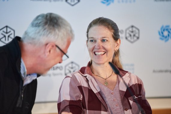 Antje von Dewitz auf der EOG Pressekonferenz auf der ISPO Munich 2020