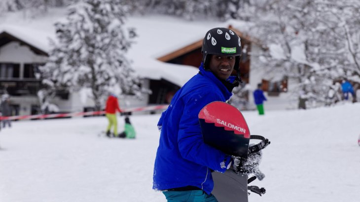 Flüchtlinge beim Wintersport