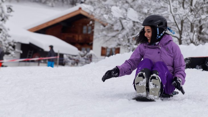 Flüchtlinge beim Wintersport