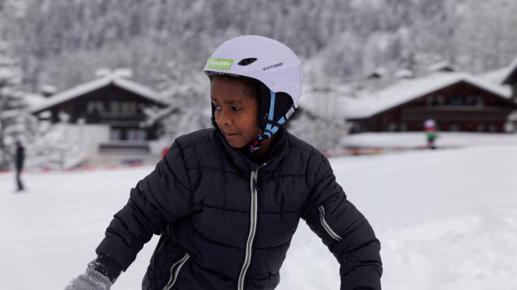 Flüchtlinge beim Wintersport