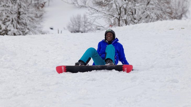 Flüchtlinge beim Wintersport