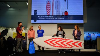 Credit: Messe München GmbH Super light and super fun: the Ultralight SUP Concept by Airboard, one of the Gold Winners.