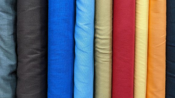 Fabric samples in different colors