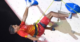 Young climber striving to be faster, higher, stronger