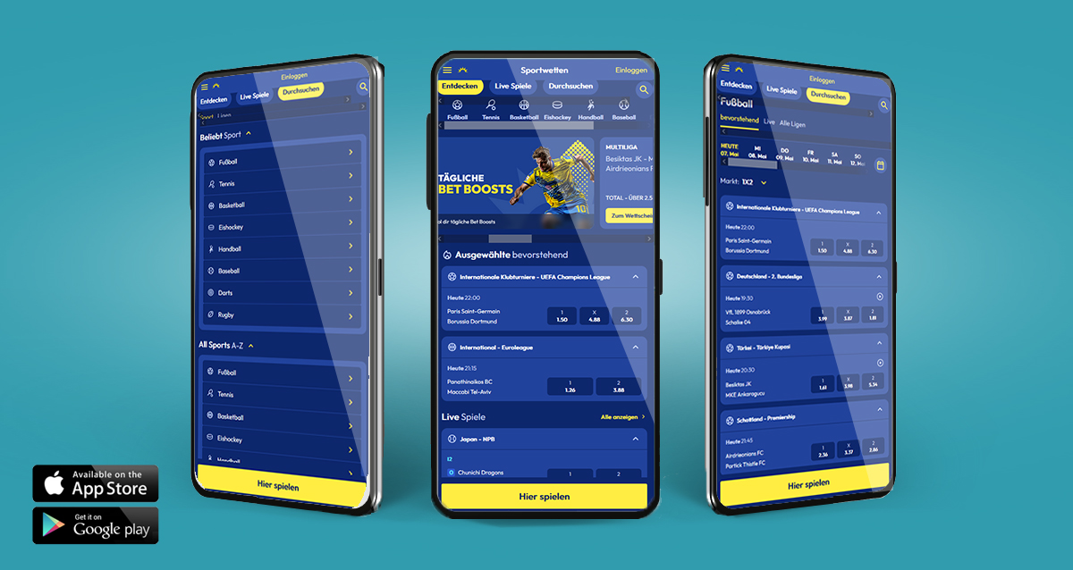  Die mobile Sunmaker Sportwetten App.